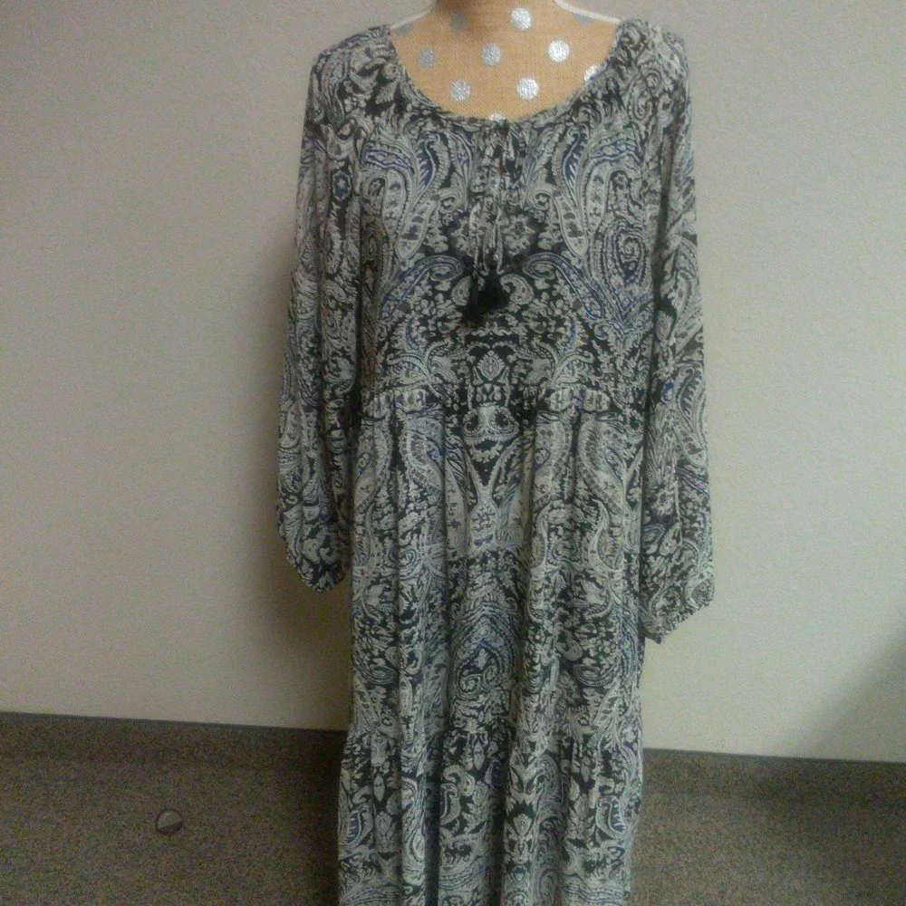 Paisley Chiffon Tiered Dress 1X Hayden Los Angeles - Picture 1 of 1